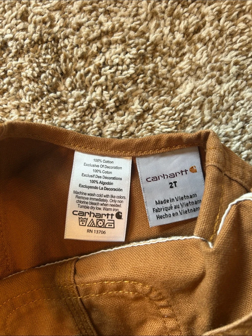Carhartt Kids Tan Brown Duck Overalls – Classic Workwear Bib